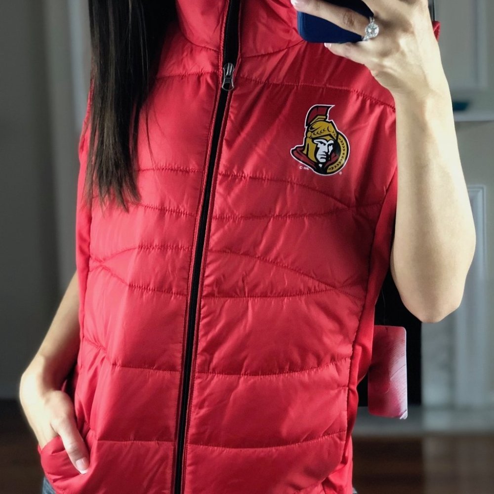 NHL Ottawa Senators Full Zip Puffer Vest Women's Size XL NWT, Pockets - Picture 3 of 8
